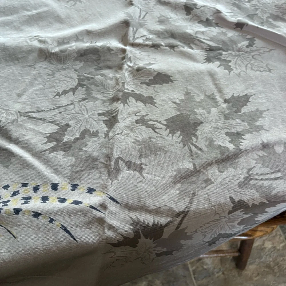 Vintage California hand prints Elegant Gray and Blue Tablecloth